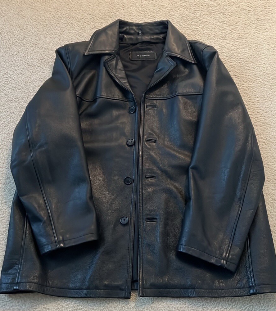 Jim & MaryLou レザー ジャケット 黒 カーコート Vintage Jim & MaryLou Black Leather Jacket | eBay