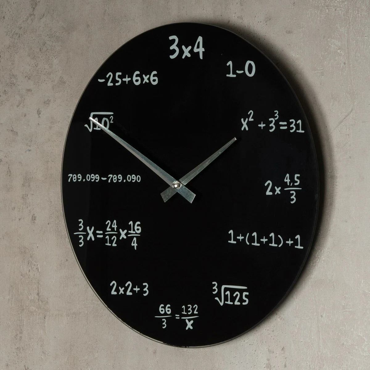 Orologio Da Parete Matematico Con Formule E Equazioni, Design Quadrante Nero, Acrilico, Decorazione Istruzionale Per Aula, Ufficio E Studio