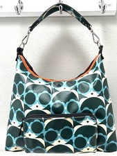Orla Kiely Rare Lola Girl Green Blue Zip Shoulder Crossbody Bag Purse Excellent