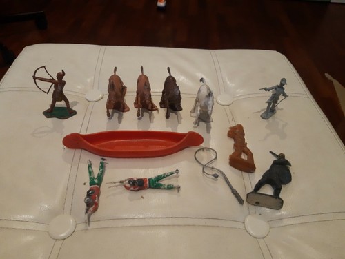LOTTO SOLDATINI INDIANI COWBOY VARI canoa VINTAGE TOYS