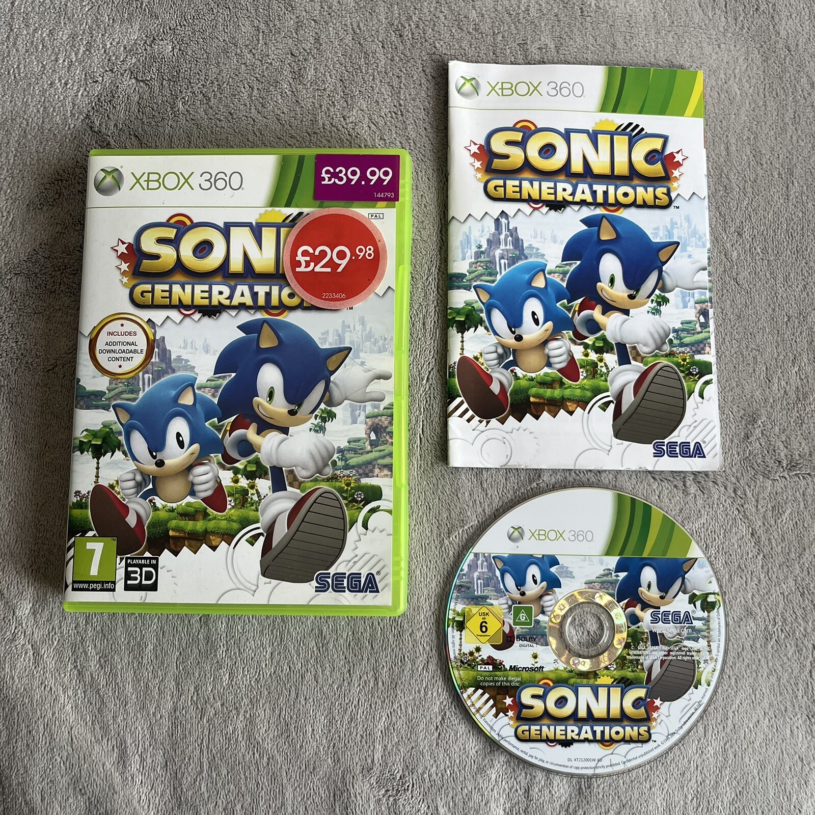 Sonic Generations - Microsoft Xbox 360 Game - PAL - Complete