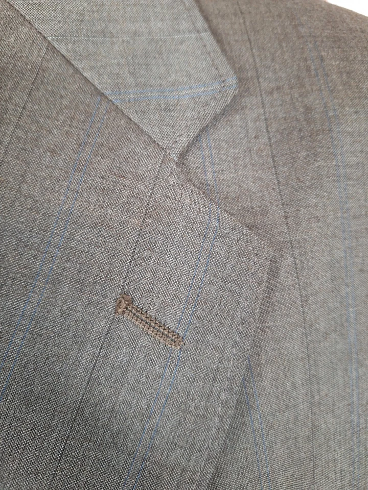 Traje Barrington 2 Piezas Para Hombre 46S 40X28 Gris Rayas Mezcla Lana Foto 2 de 4
