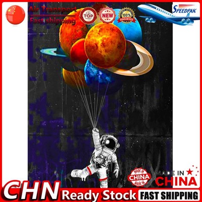 VAIIEYO 5D Diamond Painting Adulte Astronaute, Diamond Painting Astronaute, Canevas Peinture Diamant Kit Complet Point De Croix Broderie Salon Chambre Autocollant Mural Décoration 30x40cm-552