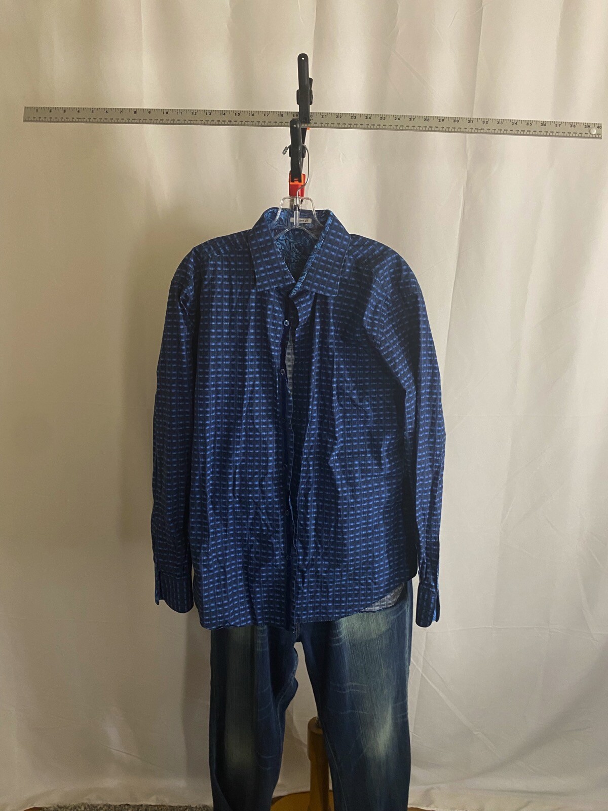 Bugatchi Uomo Blue Psychedelic Pattern LONG SLEEV… - image 3