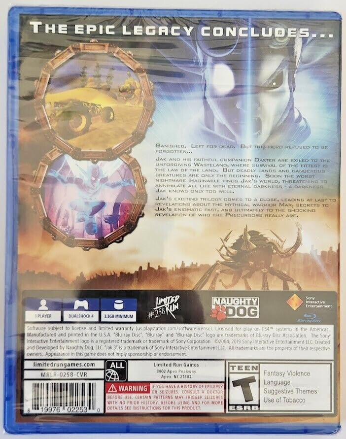 Jak 3 Ps4 Variant Cover - Limited Run Games for sale online | eBay