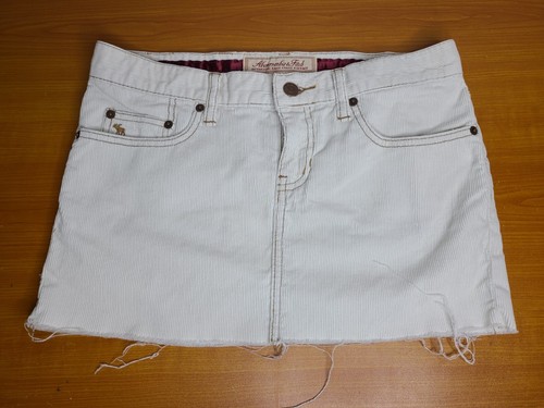 Vintage Abercrombie & Fitch Corduroy Mini Skirt White Size 0