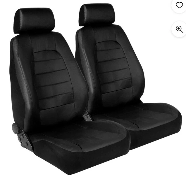 Pilot Automotive Black Synthetic Leather Seat Cover Pair SC-436EE-2 (NEW) Foto 2 de 3