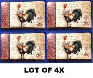 Lot 2x 4x Placemat Vinyl Dining Table Decor Kitchen Plate Chanticleer Rooster Ebay