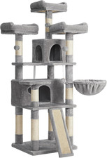 Cat Tree, Large Cat Tower, Cat Condo with Scratching Posts, Board, 2 Caves, 3 Pl