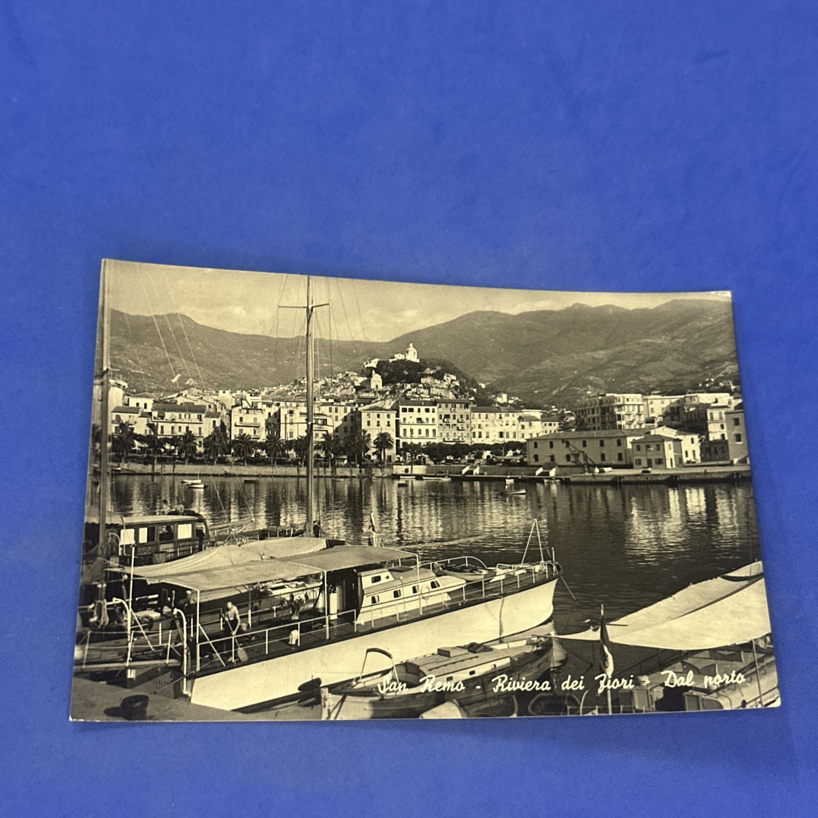 SAN REMO RIVIERA DEI FIORI DAL PORTO - Cartolina Bianco e nero VINTAGE POSTCARD