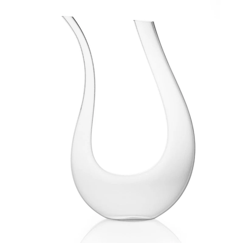 Decanter per Vino Rosso U-Shape in Vetro da 1,5 Litri Design Elegante Brocca, fotografia 9 di 10