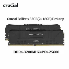Crucial Ballistix DDR4 3200MHz 32GB(2×16GB) RAM Desktop Memory DIMM 288PIN Black