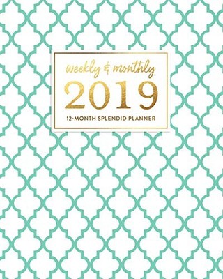 WEEKLY & MONTHLY 2019 12-MONTH SPLENDID PLANNER: TURQUOISE By Splendid Planners
