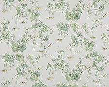 COLEFAX AND FOWLER CURTAIN FABRIC DESIGN Yvette 6 METRES CREAM/LEAF 100% LINEN