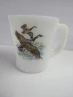 Vintage Fire King Milk Glass Game Birds Coffee Mug Canadian Goose
