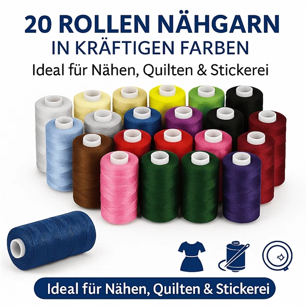 Nähgarn Set mit 20 Rollen Garn Universal Nähfäden Nähzubehör Nähen Nähzeug - Bild 4 von 4