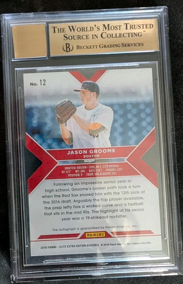 2016 Elite Extra Jason Groome Gold Die Cut Auto One Of One BGS 9.5 1/1 #12 RC - Image 2 of 4