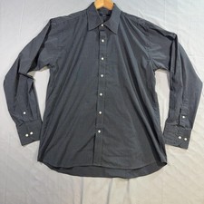 Gucci Dress Shirt Mens 44/17.5 Gray Made Italy Long Sleeve Button Front