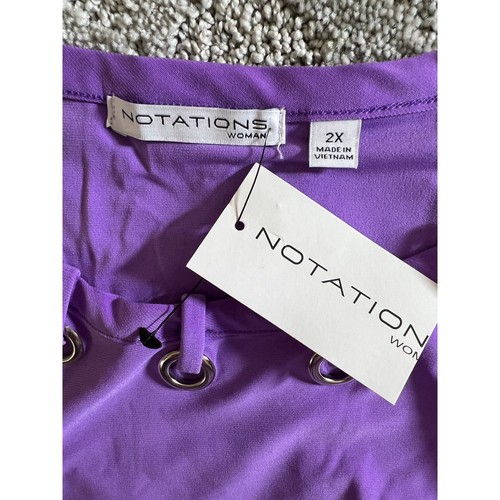 Notations Tank Top Damen 2X Verziert U-Ausschnitt Ärmellos Lila Edel Mama - Bild 5 von 5