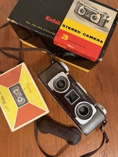 VINTAGE Kodak Stereo Camera 35mm 3D Camera with BOX, Manual, Strap, lens cover.