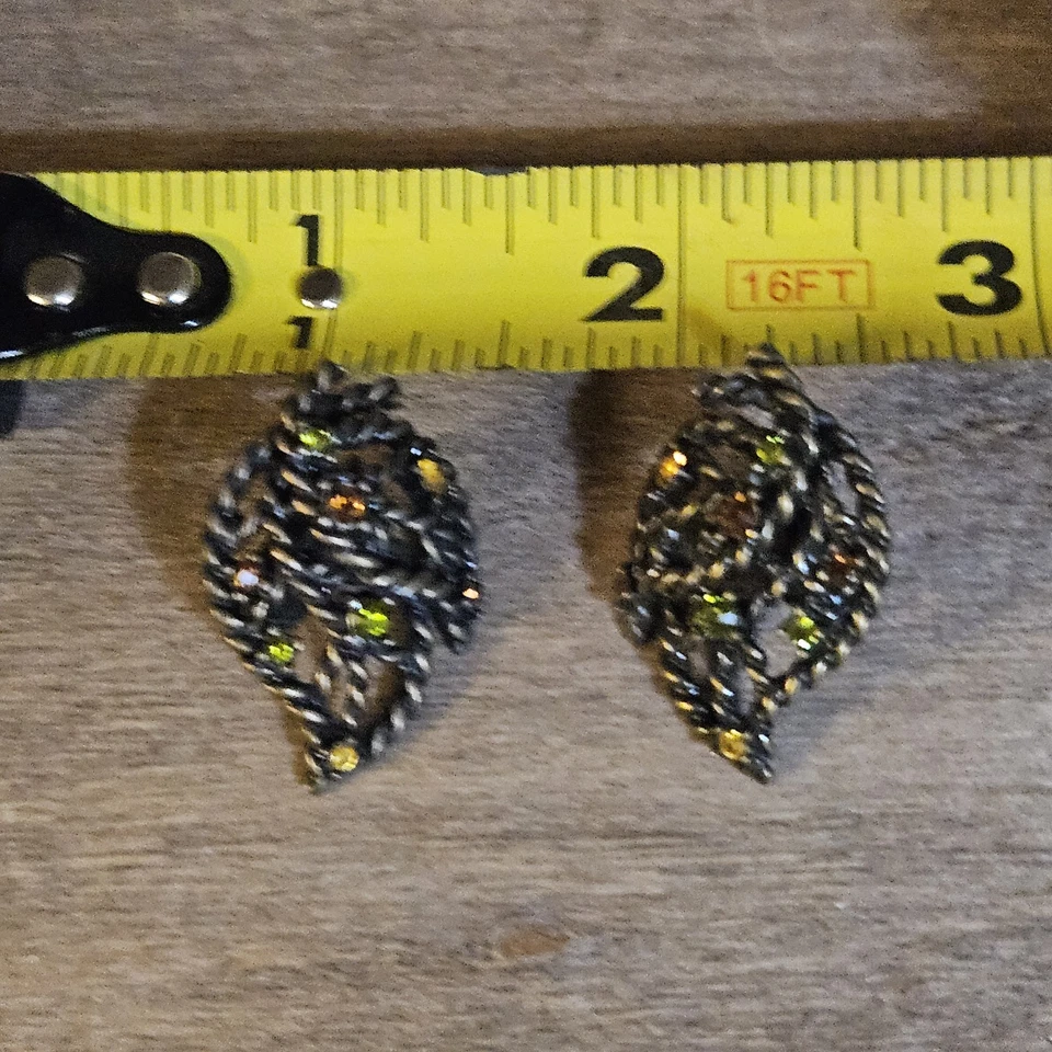 Pendientes de hoja con clip de acento ámbar imitación vintage Avon damas joyería de moda nuevos Foto 2 de 4