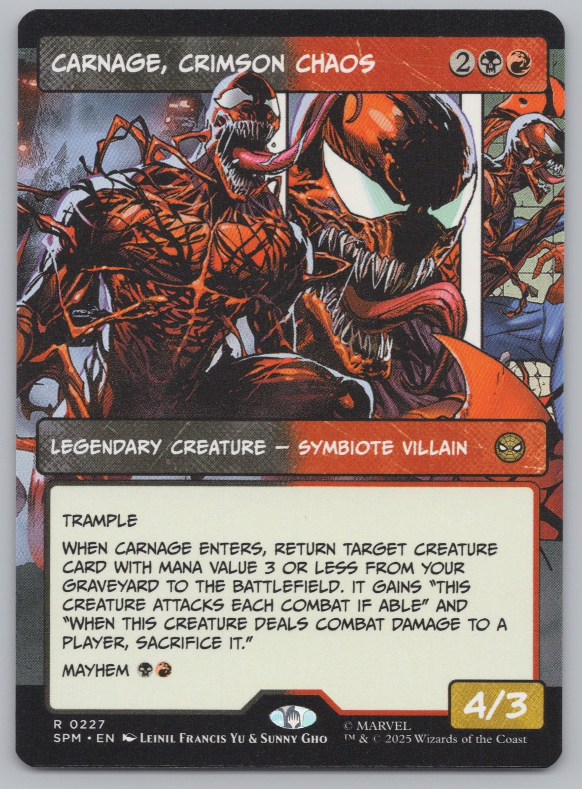 MTG - Carnage, Crimson Chaos (Borderless) - Spider-Man (SPM) -r468