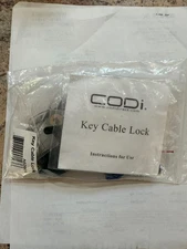 New CODi  2 Keys Cable Lock - for Laptop Computer Notebook 6.5 Ft Black Security