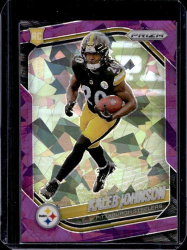 2025 Panini Prizm Kaleb Johnson RC Purple Ice Rookie #/225 Steelers