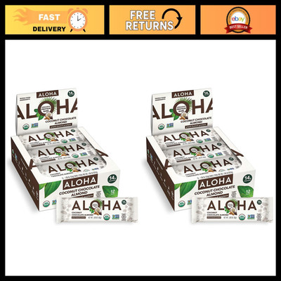 Organic Plant-Based Protein Bars - Coconut Chocolate Almond, 24 Bars, Healthy Sn