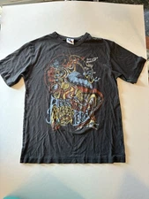 Junk Food Alice in Wonderland Psychedelic Graphic Tee Shirt Small Vintage Style