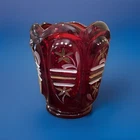 Fenton Ruby Tea light/ Toothpick Holder. Trimmed In 24K Gold