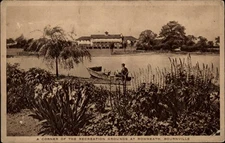 Birmingham West Midlands Rowheath Bournville Recreation Boat Vintage Postcard