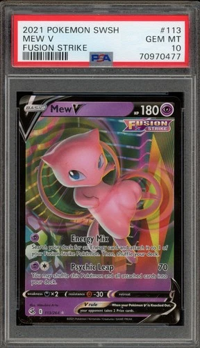 Pokemon Mew V Fusion Strike Holo Ultra Rare #113 PSA 10 Gem Mint