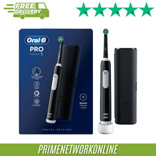 Image of Oral-B Pro Series 1 CrossAction Black Electric Toothbrush + Case 100% GENUINE