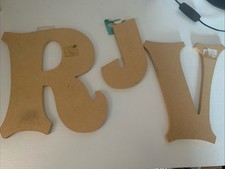 Lot Of 3 Wood Letters For Crafting R J V