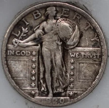 1920-P Standing Liberty Quarter 90% Silver, Classic Coin As Shown [SN02]