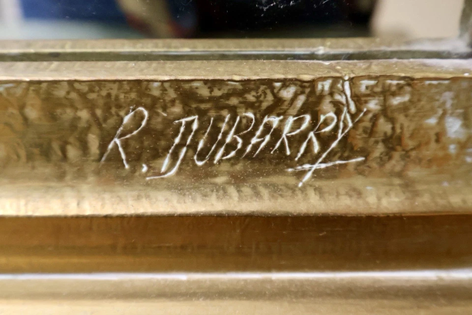 Espejo RODOLFO DUBARRY Artesanal Latón Panellado Firmado c 1970’s 32x52 Foto 4 de 4