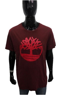 Timberland T-Shirt Logo Baum Bordeaux Baumwolle XXL Original Streetwear