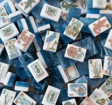 New high-end Blue Ocean Wave Tone American Mahjong Tiles set ,160 tiles Bag
