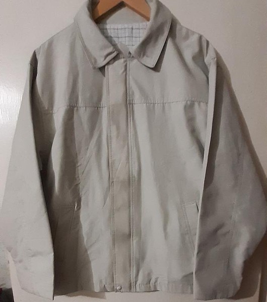Men Lacoste Jacket Silver Cotton XXL