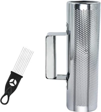 Guiro Stainless Steel Instrument 8" 3" Latin Percussion 3 x 8, Silver 