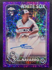 Edgar Navarro 2024 Topps Chrome Rookie Autograph Purple Speckle #/299 Auto