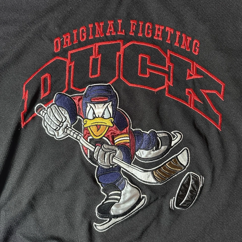 Camiseta deportiva de hockey vintage Starter Disney Donald Duck original Fighting Duck para hombre XL Foto 3 de 4