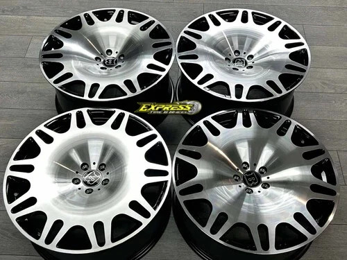 22x10 BRABUS WHEELS BLACK MACHINE RIMS 5x130 G WAGON G500 G550 G55 G63 FULL SET