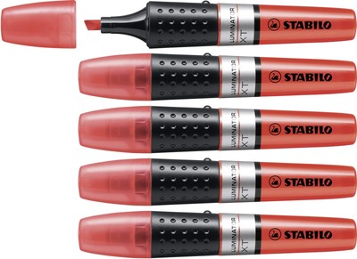 Highlighter - STABILO LUMINATOR - Pack of 5 - red