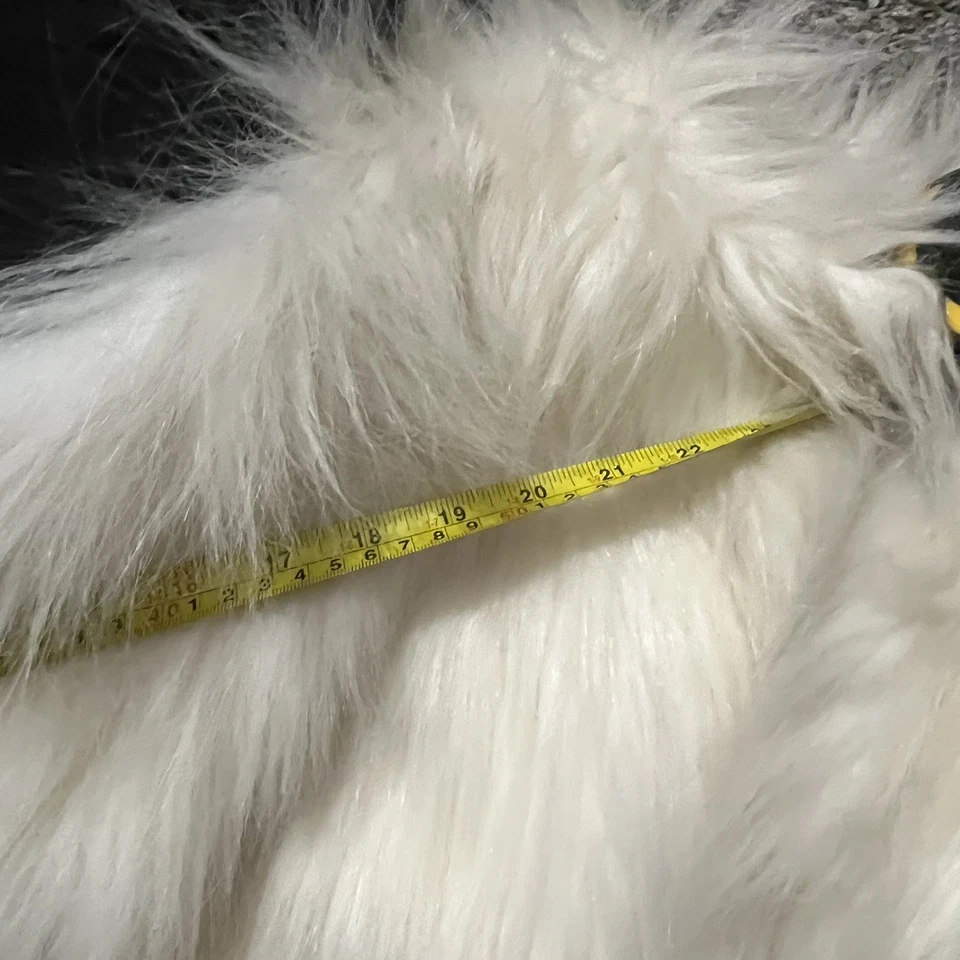 Abrigo corto vintage de piel de mohair PRADA AW07 beige para mujer talla 38 chaqueta cárdigan Foto 3 de 4