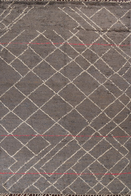 Trellis Moroccan Area Rug 8x11 Ft Handmade Grey Wool Carpet Oriental Modern Rug