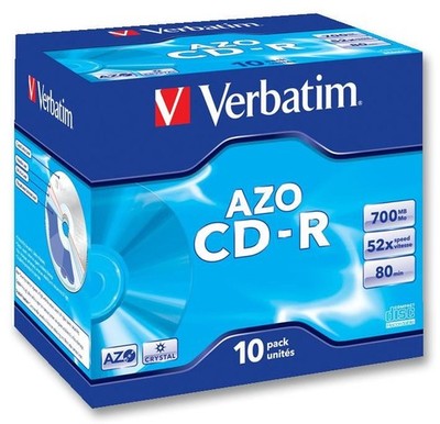 VERBATIM - 52x Speed CD-R AZO Blank CDs - 10 Pack Jewel Case