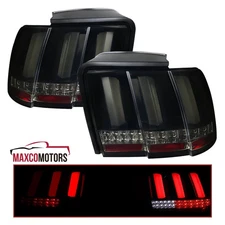 Black/Smoke Tail Lights Fits 1999-2004 Ford Mustang Sequential LED Left+Right