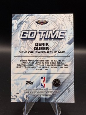 Dexeultioポイントカード デクス Derik Queen 2025-26 Topps Chrome Go Time RC Insert Pelicans GT-25